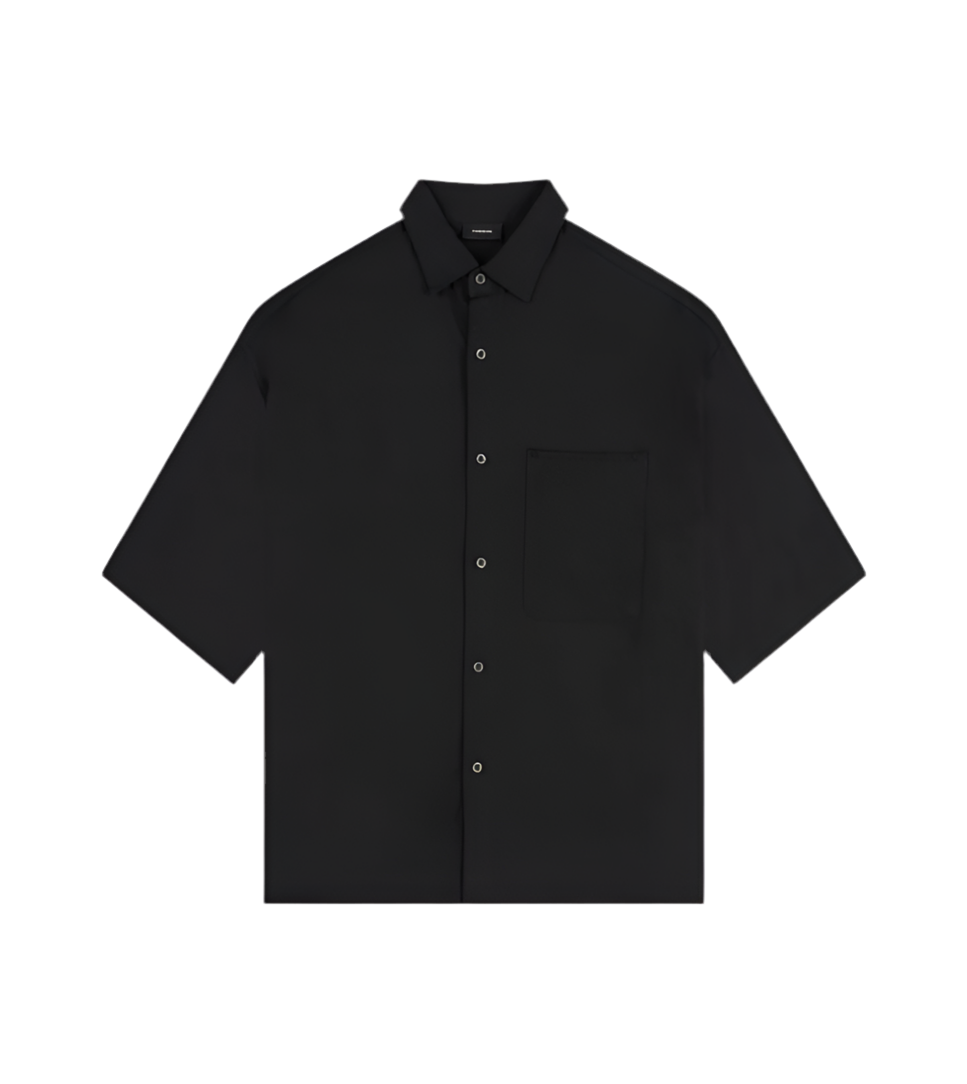 Box Crop Shirt Negro