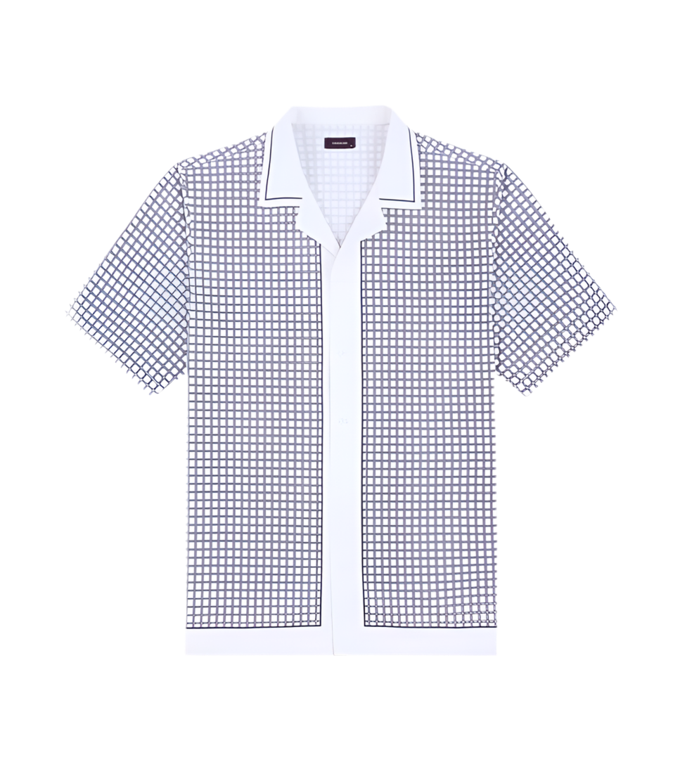 Zanerobe Link-Up SS Holiday Shirt Vintage Blanco/Azul