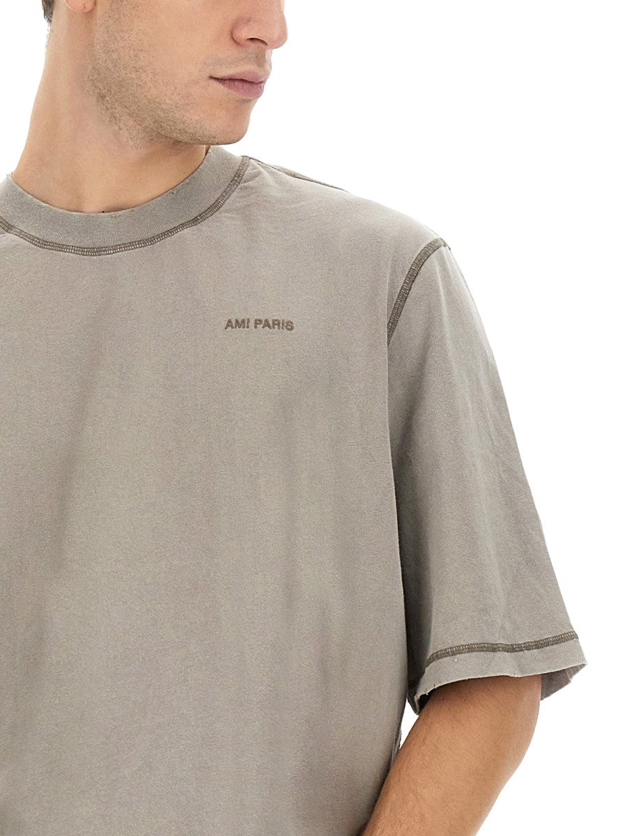 Gray Fade Out T-shirt AMI Paris