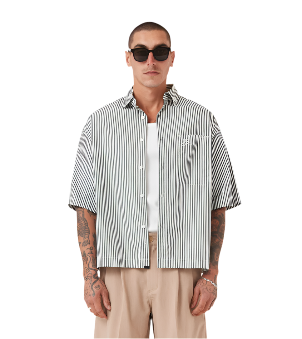Zanerobe Crop Shirt Rayas Vedes