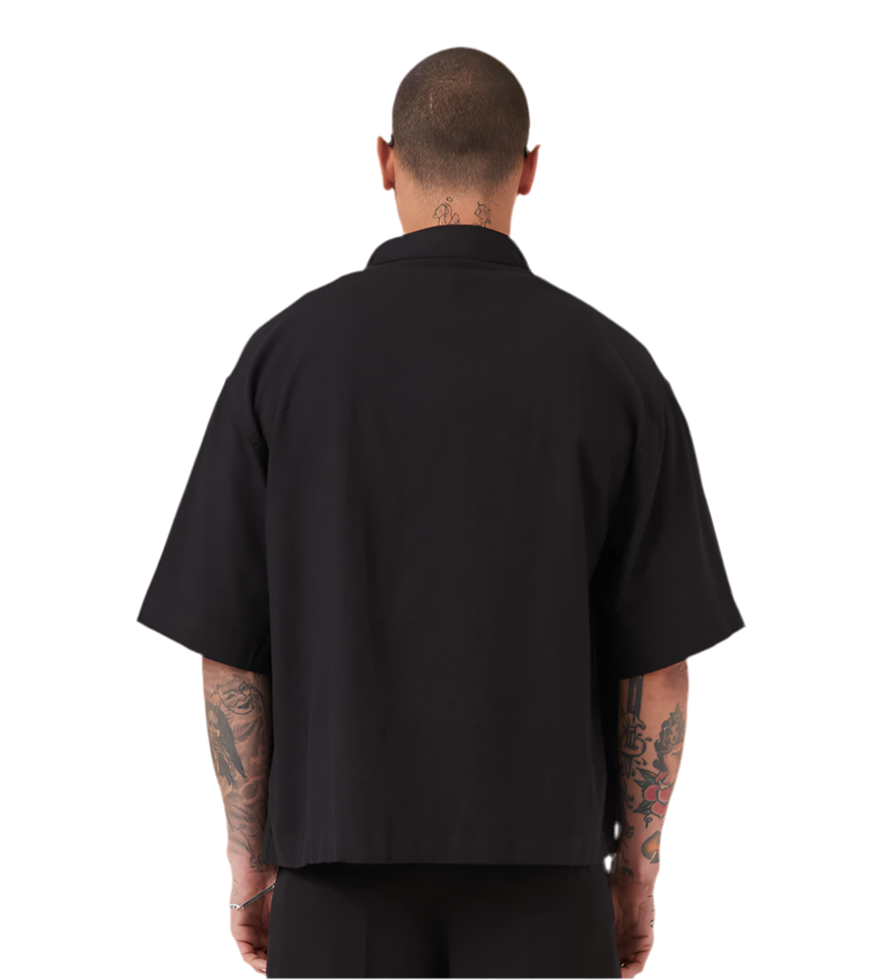 Box Crop Shirt Negro