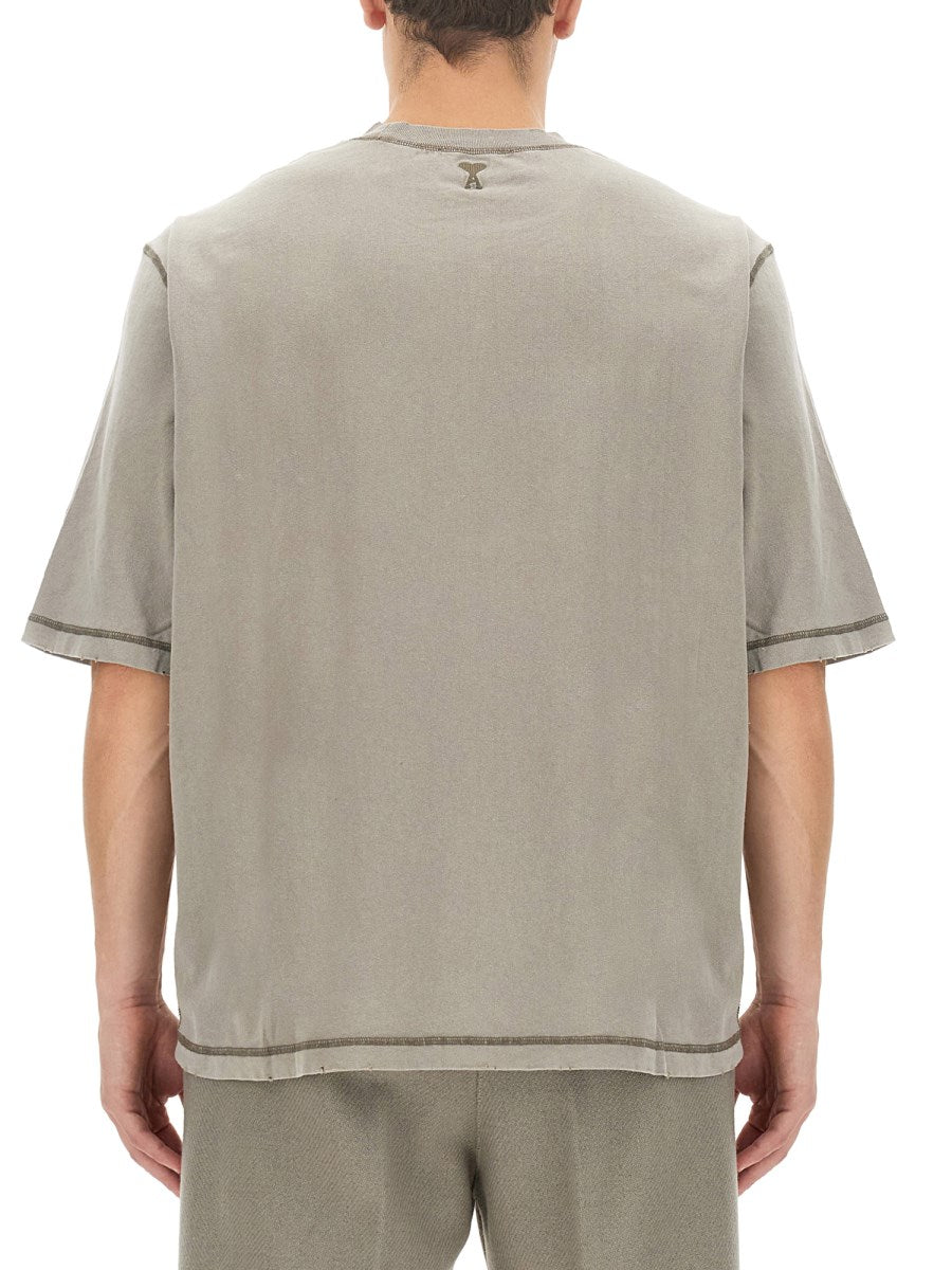 Gray Fade Out T-shirt AMI Paris