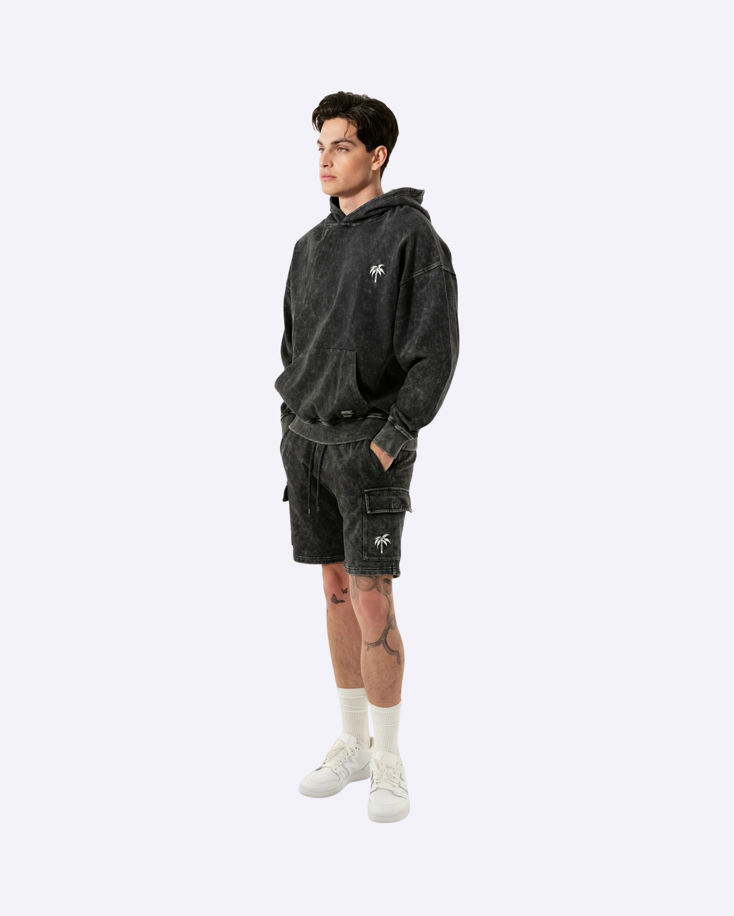 Marly Cargo Shorts Enzyme Washed Palm Logo