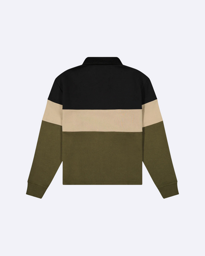 Cropped Rugby Polo Ls Hunter Green