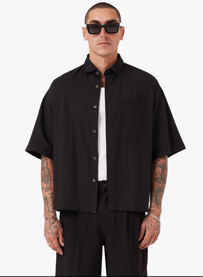 Box Crop Shirt Black