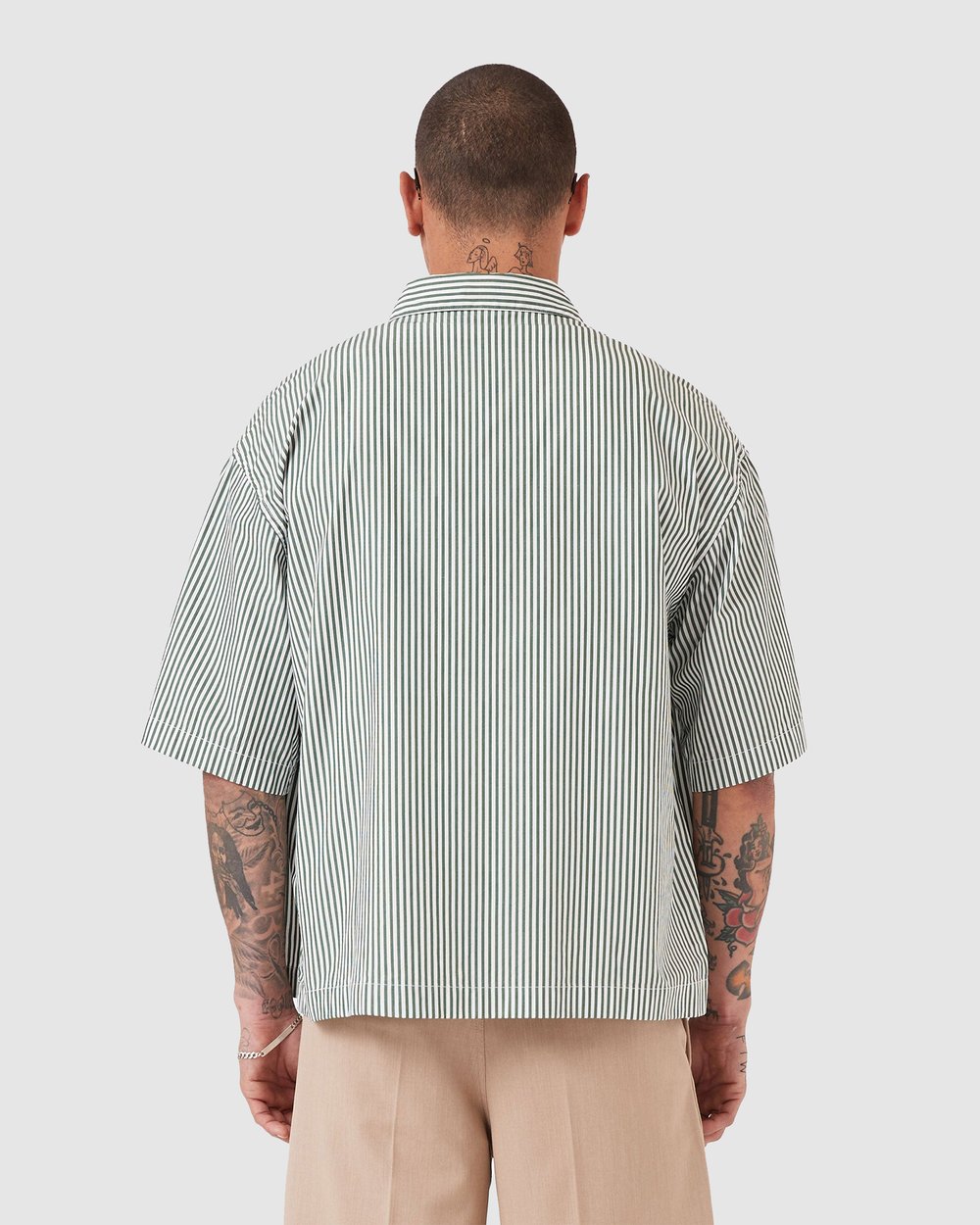 Crop Shirt Green Stripes