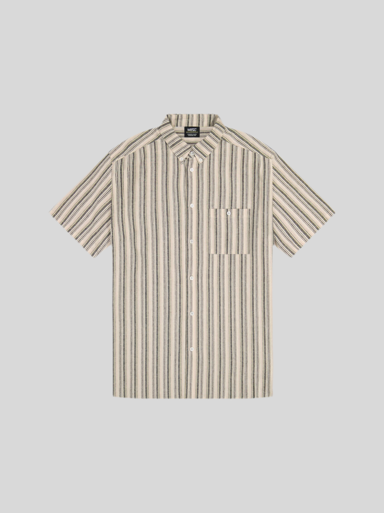 Oden S/S Shirt Yarn Dye Mini Vertical Stripe