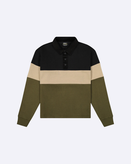 Cropped Rugby Polo Ls Hunter Green