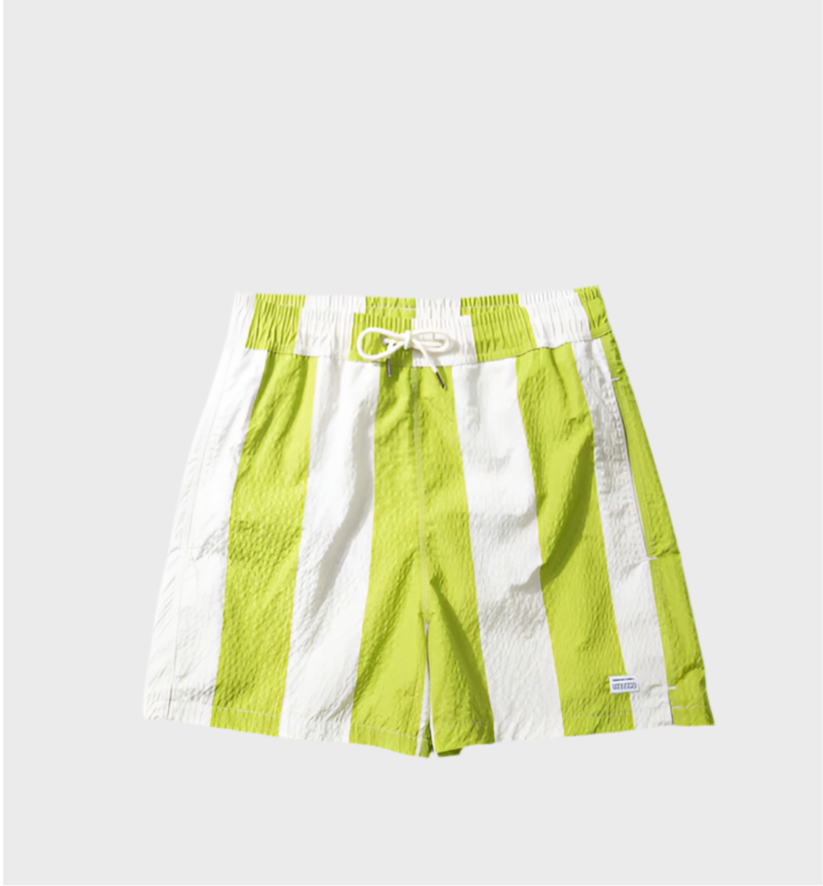 Seersucker Green Stripes Swimshorts