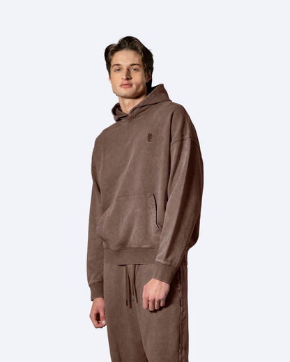 Dropped Shoulder Hoodie Chocolate