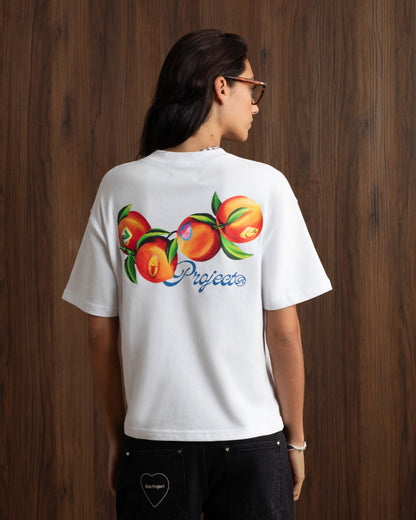 Peach Tee White