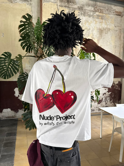 Metal Cherry Tee White