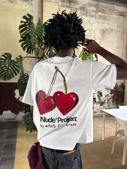 Metal Cherry Tee White