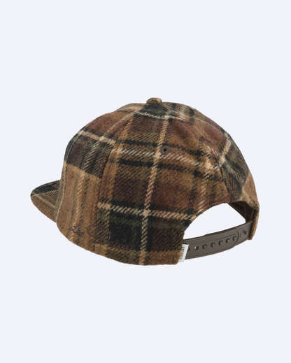 LD Check Letterman Cap Monk's Robe Brown Snapback