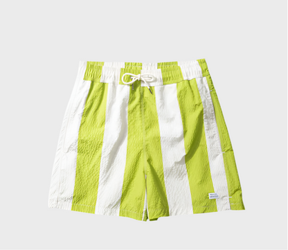 Seersucker Green Stripes Swimshorts