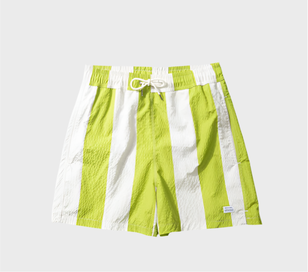 Seersucker Green Stripes Swimshorts