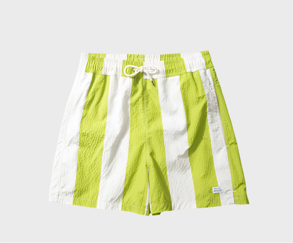 Seersucker Green Stripes Swimshorts