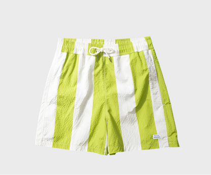 Seersucker Green Stripes Swimshorts