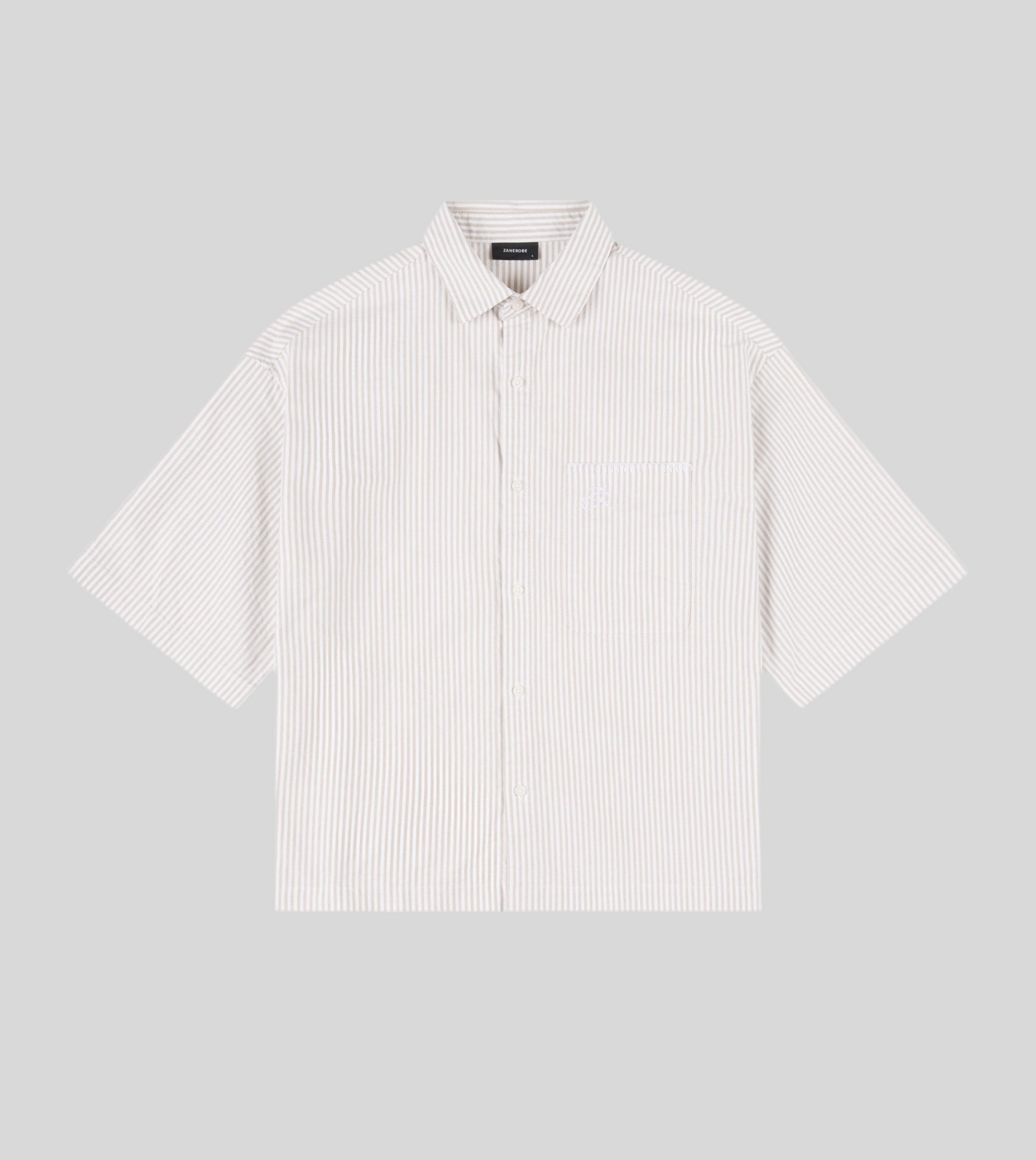 Box Shirt Beige Stripes