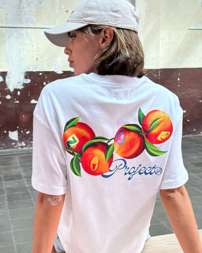 Peach Tee White