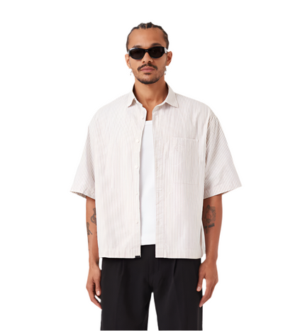 Zanerobe Box Shirt Rayas Beige
