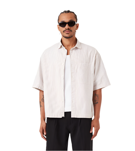 Zanerobe Box Shirt Rayas Beige