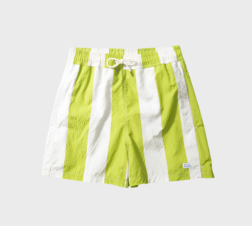 Seersucker Green Stripes Swimshorts