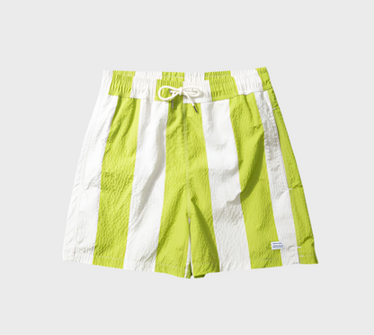 Seersucker Green Stripes Swimshorts