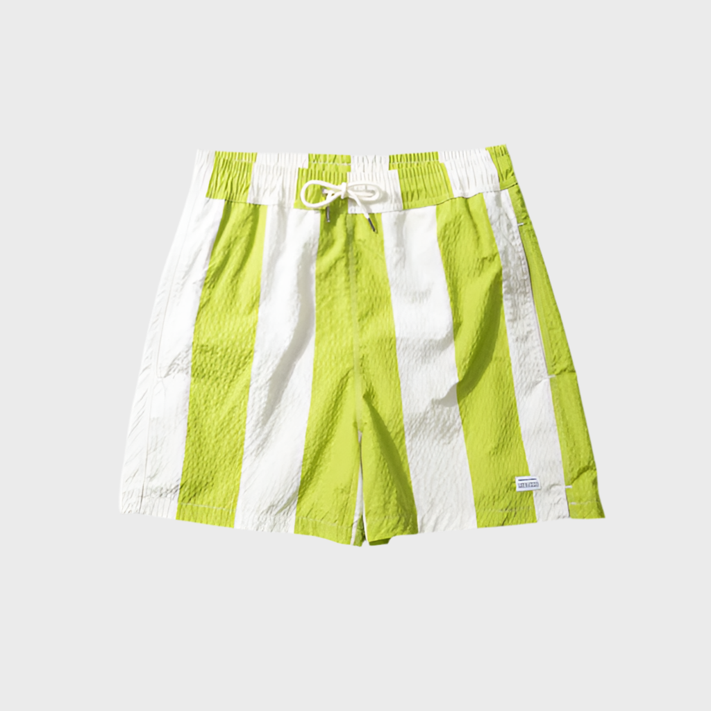 Seersucker Green Stripes Swimshorts