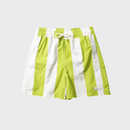 Seersucker Green Stripes Swimshorts
