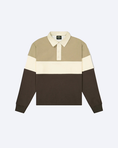 Cropped Rugby Polo LS Colorblock