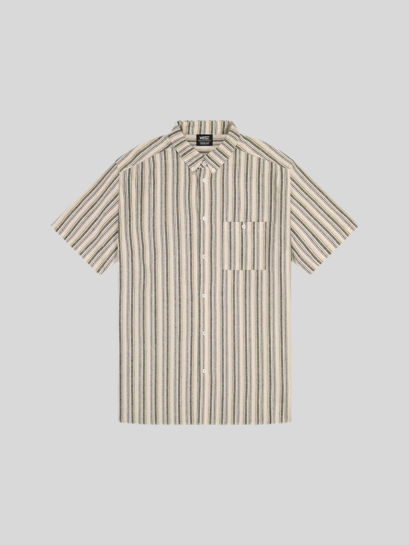 Oden S/S Shirt Yarn Dye Mini Vertical Stripe