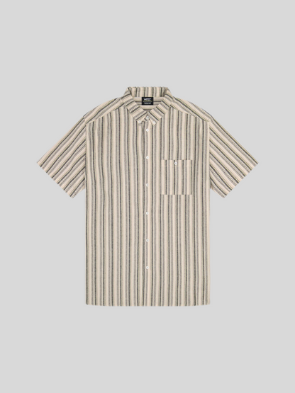 Oden S/S Shirt Yarn Dye Mini Vertical Stripe