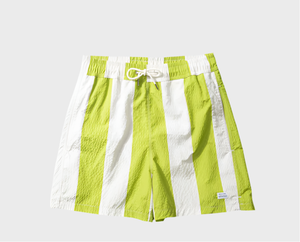 Seersucker Green Stripes Swimshorts