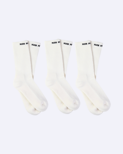 All day Socks White 3xPack