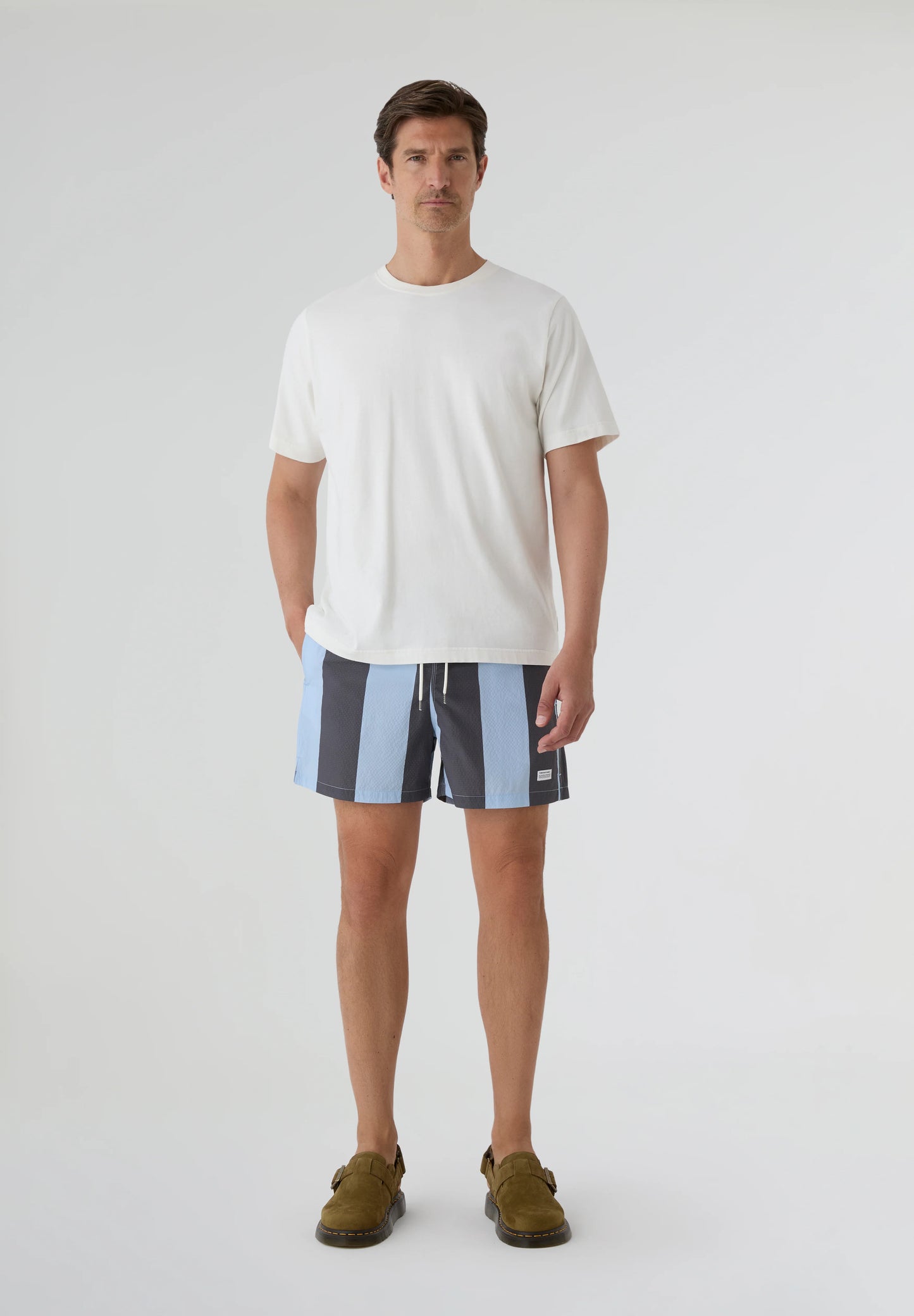 Seersucker Blue Stripes Swimshorts