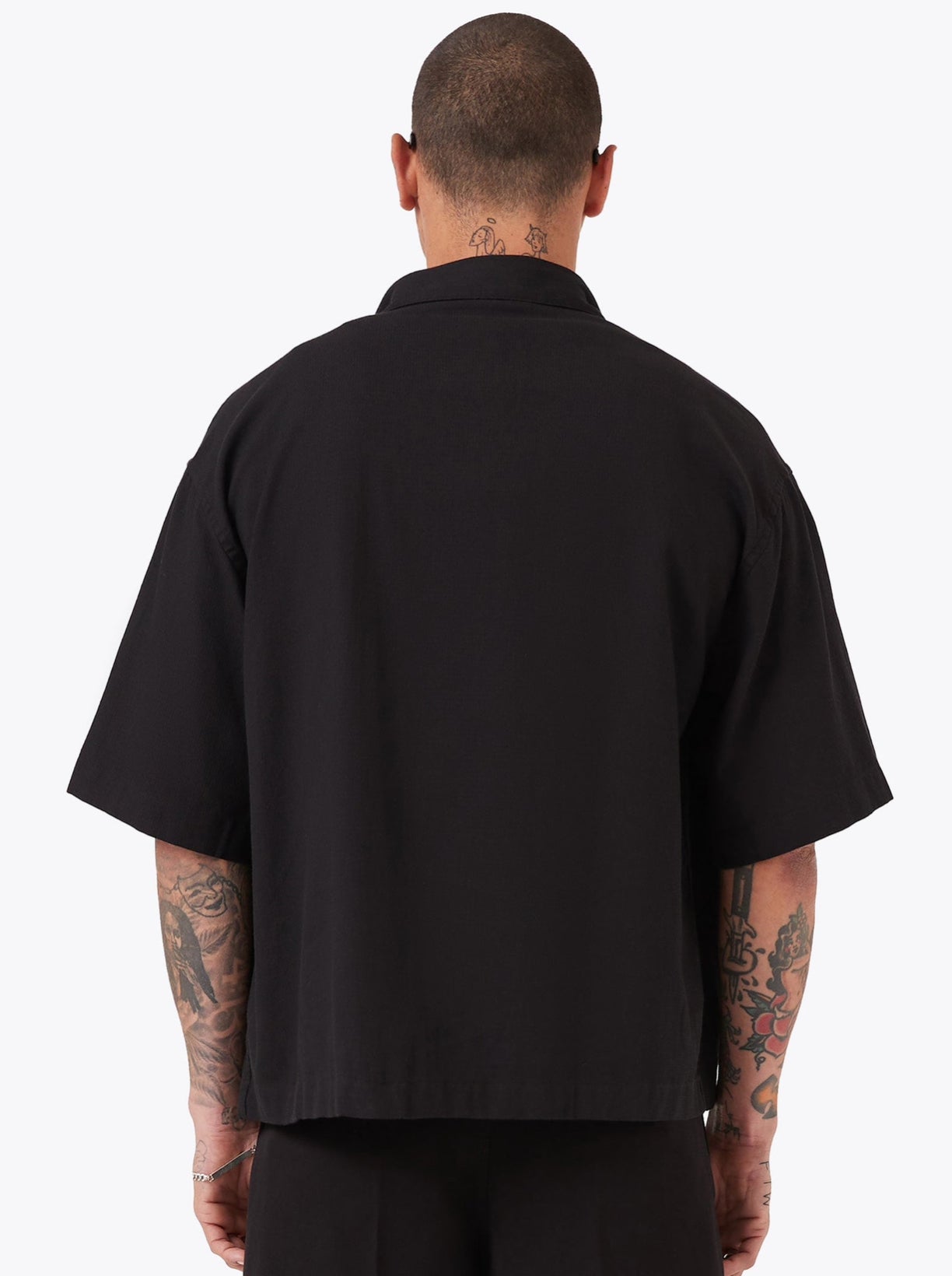 Box Crop Shirt Black