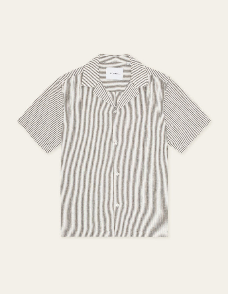 Lukas Stripe Cotton Linen SS Shirt