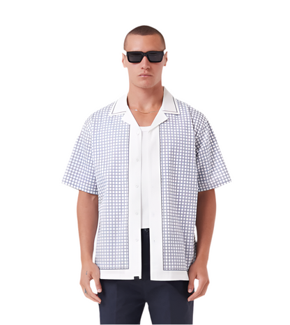 Zanerobe Link-Up SS Holiday Shirt Vintage Blanco/Azul