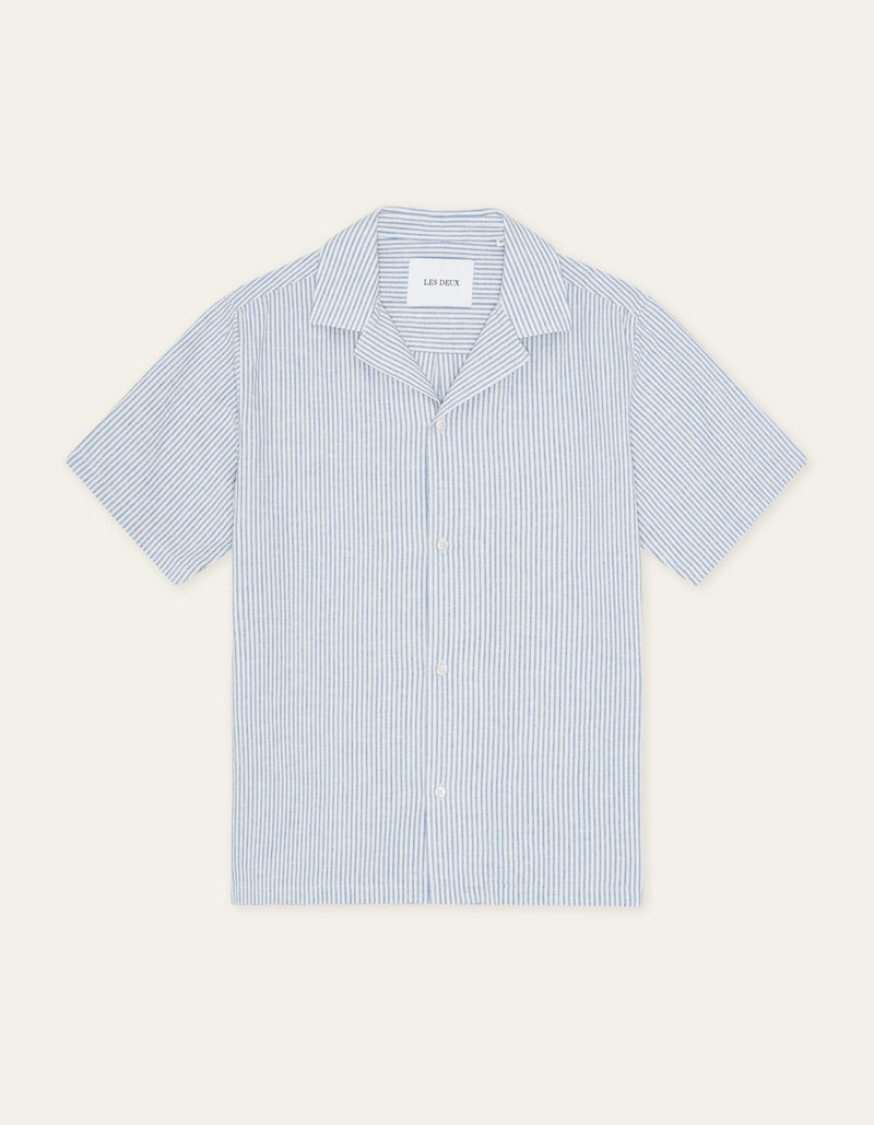 Lukas Stripe Cotton Linen SS Shirt