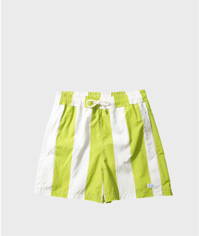 Seersucker Green Stripes Swimshorts