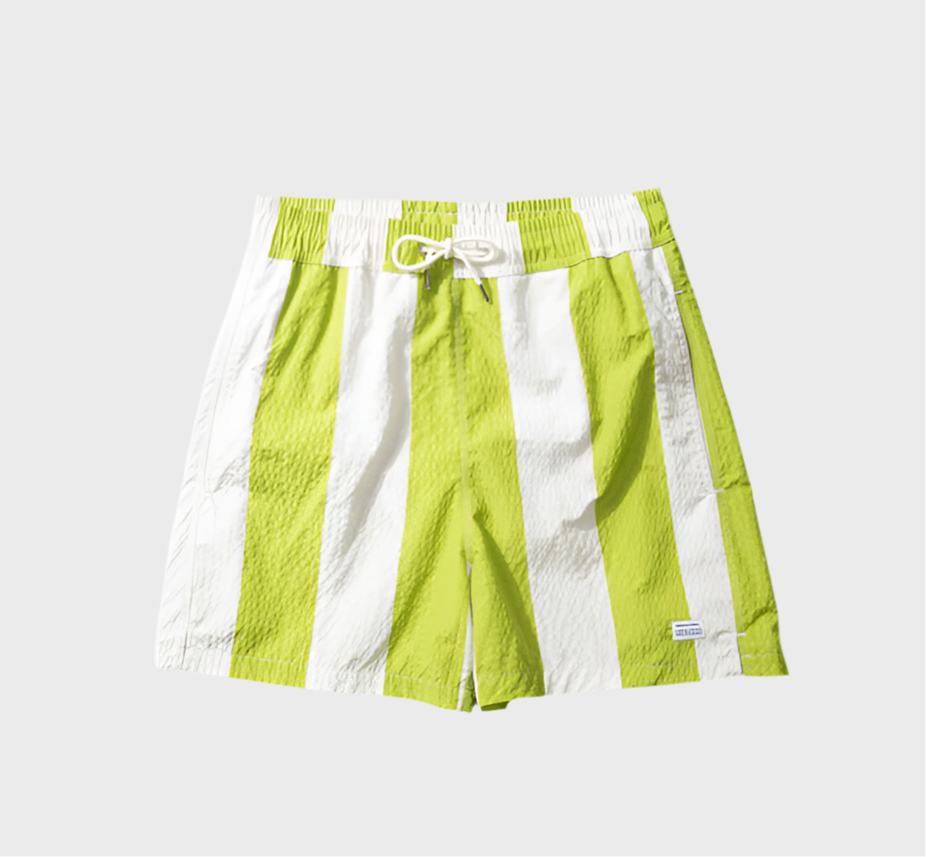Seersucker Green Stripes Swimshorts