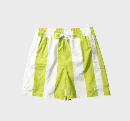 Seersucker Green Stripes Swimshorts