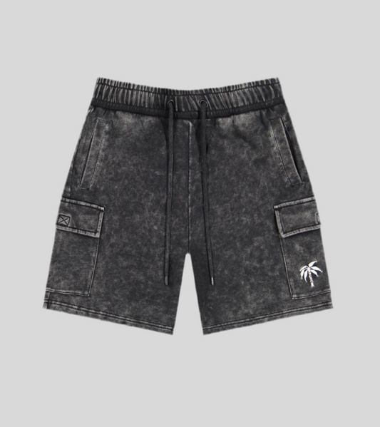 Marly Cargo Shorts Enzyme Washed Palm Logo