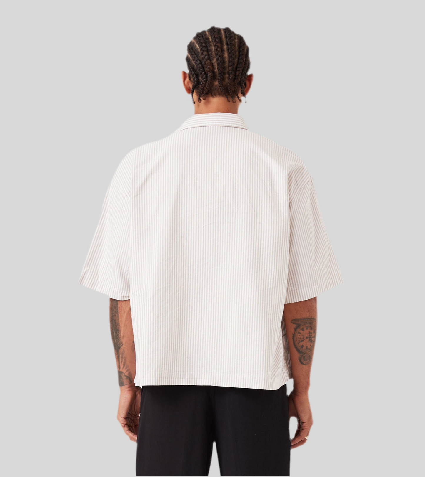 Box Shirt Beige Stripes