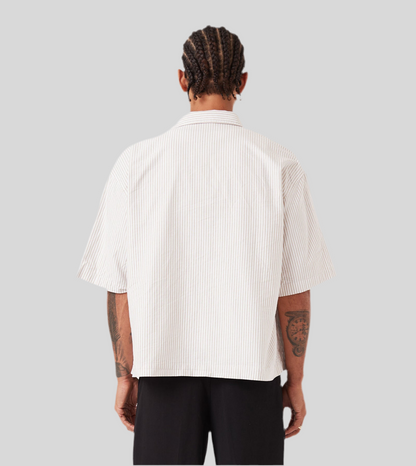 Box Shirt Beige Stripes
