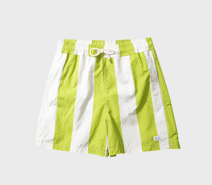 Seersucker Green Stripes Swimshorts