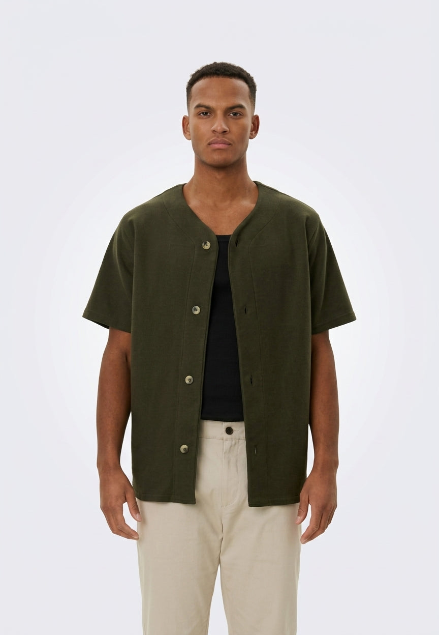 Barry Baseball Shirt Forest Green