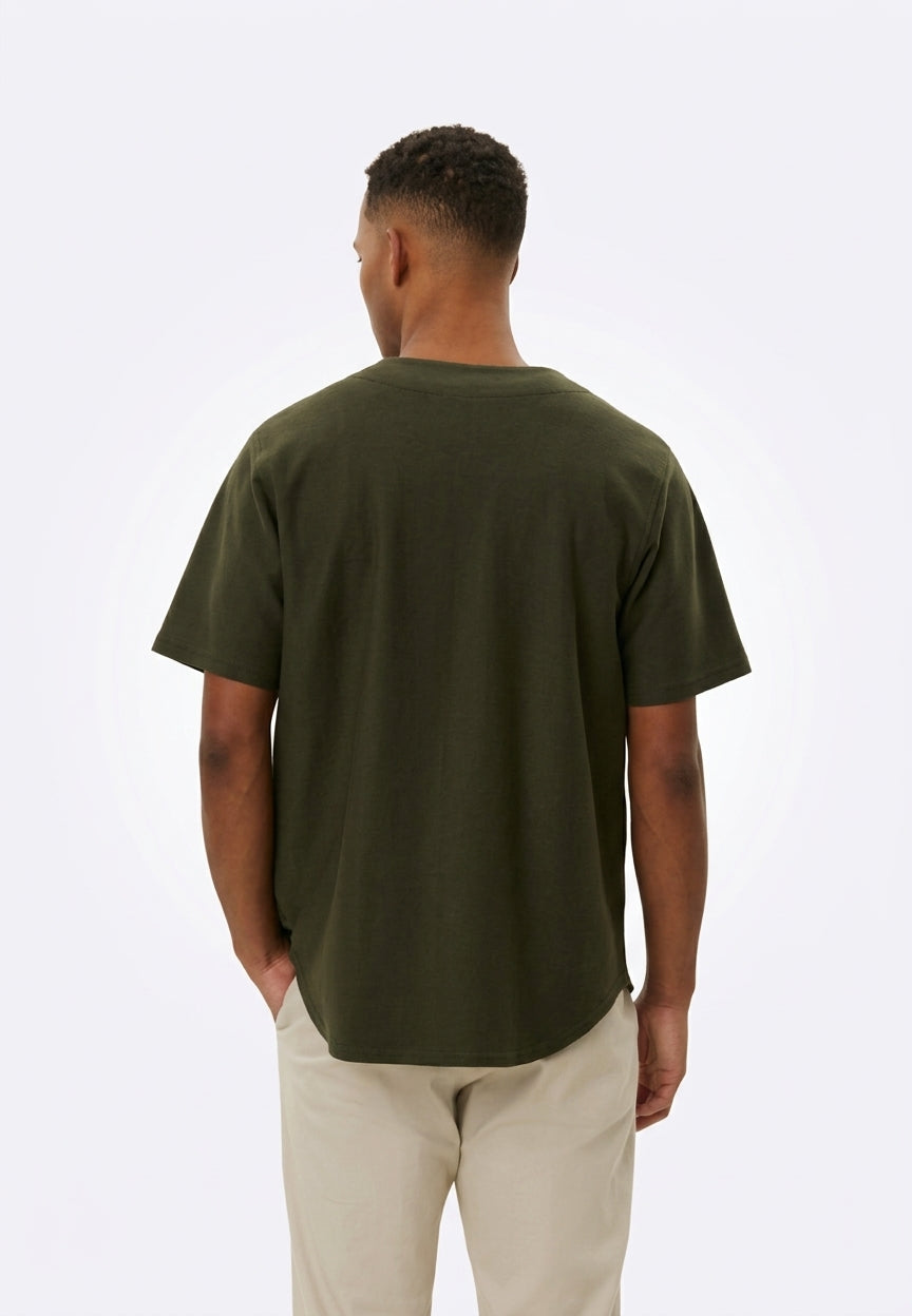 Barry Baseball Shirt Forest Green