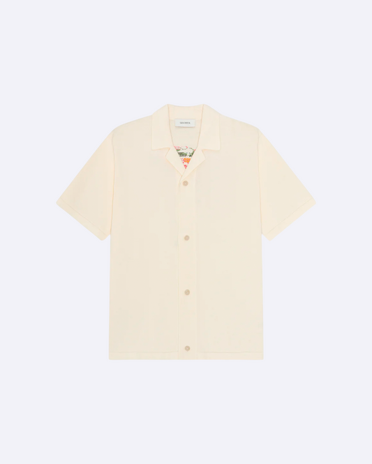Bouquet Knitted SS Shirt Eggnog White